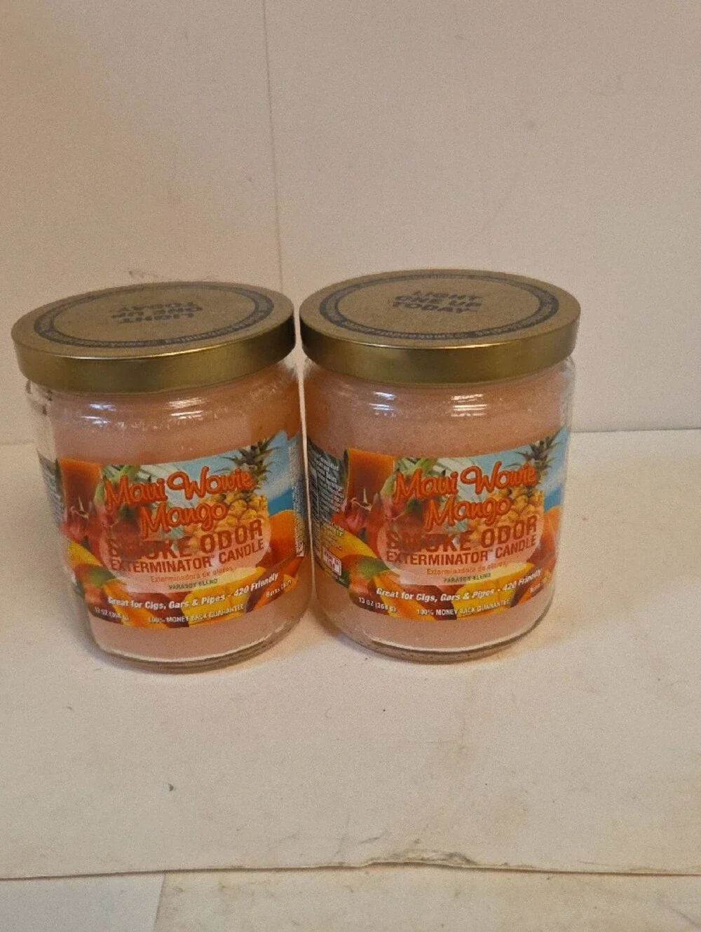 Mango Smoke Odor Exterminator Candle - Peach Set Of 2